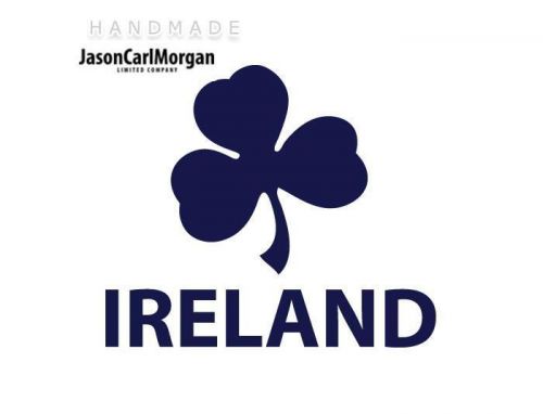 JCM® Iron On Applique Decal, Ireland Rugby Shamrock Navy Blue
