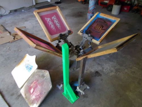 RILEY-HOPKINS 4 COLOR 2 STATION SCREEN PRINTING PRESS WITH 4 SCREENS