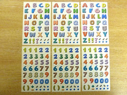 16mm Coloured Sticky Letters or Numbers Stickers Self Adhesive Stick on Labels