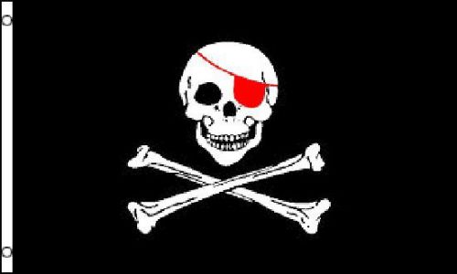 Pirate red eye patch flag 3x 5&#039; indoor outdoor deluxe banner for sale