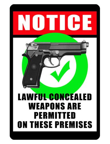 Conceal carry security sign.no rust aluminum high gloss full color custom sign for sale