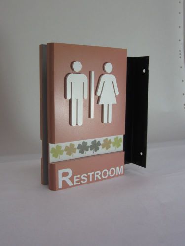 ADA Acrylic Projected &amp; Double-Sided Sign, Restrooms 7&#034; x 5.5&#034; x 1.25&#034;