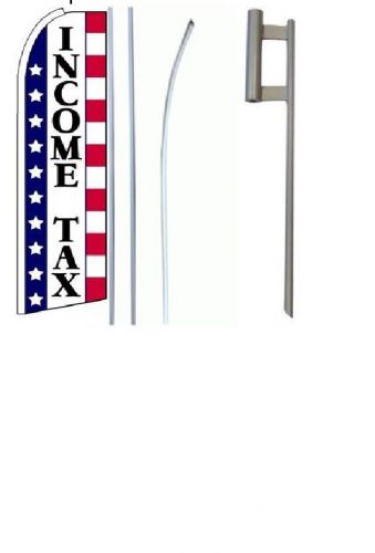 Income tax king  36x 138&#034; and polyester swooper flag w/complete pole kit for sale
