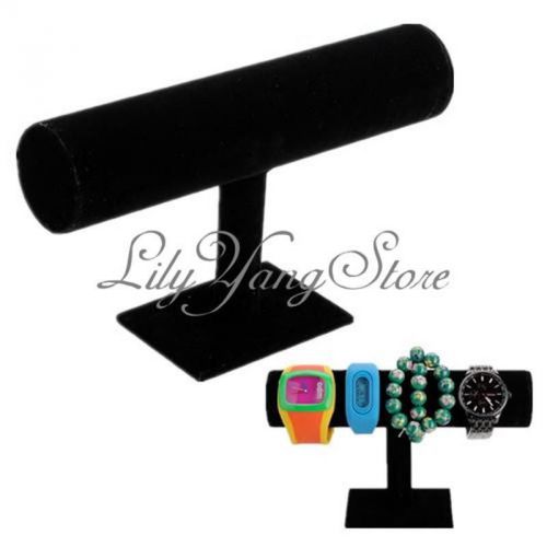 Black velvet bangle bracelet jewelry chain watch t-bar display stand holder rack for sale