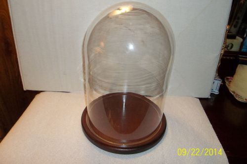 Glass Dome 12&#034; X 8&#034; with 9&#034; Wood Finished Base Display