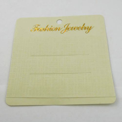 100pcs Yellow Tone  Jewelry Case Necklace Display Hanging Card 36818