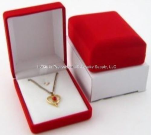 1 Red Velvet Pendant Chain Jewelry Display Gift Box