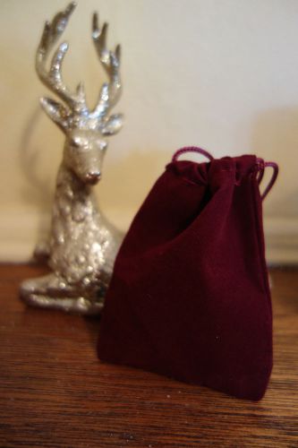 4&#039;&#039;x5.5&#039;&#039; Burgundy Jewelry Pouches  Velvet Gift Bags Pack of 25