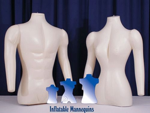 His &amp; her special - inflatable mannequin - torso forms with arms, ivory for sale