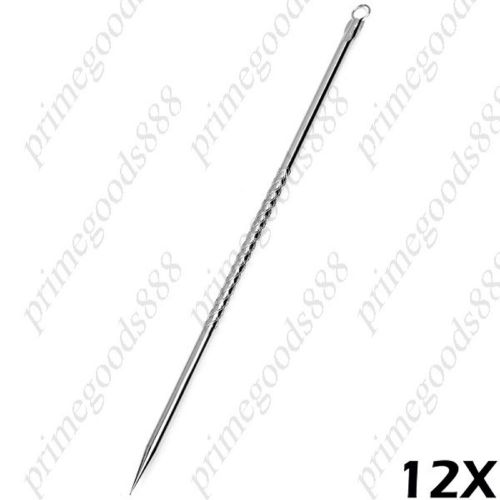 12 dual end handheld stainless steel blackhead pimple acne needle extractor skin for sale