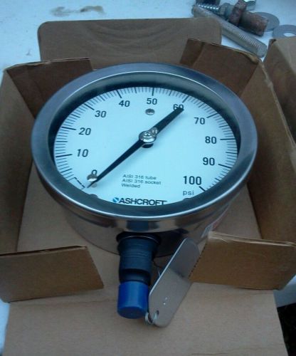 Gauge, compound, 30&#034; hg–30psi, 4.5, stainless(ashcroft #45-1009-s-02l–100/0/300) for sale