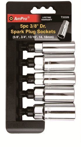 NEW Ampro T33326 3/8-Inch Drive Spark Plug Sockets  5-Piece