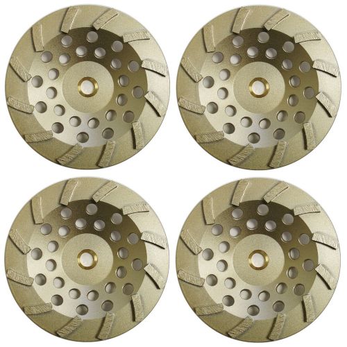4pk 7” Standard Concrete Turbo Diamond Grinding Cup Wheels for Angle Grinder