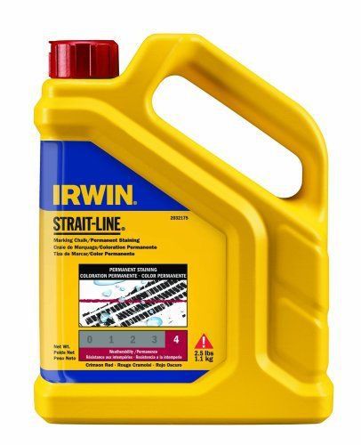 IRWIN STRAIT-LINE 4935522 Permanent Staining Marking Chalk  Crimson Red  2 pound