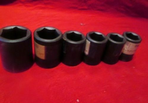 Wright Tools 6 Piece 1/2&#034; Drive 6 Point Shallow Impact Sockets USA Metric NEW