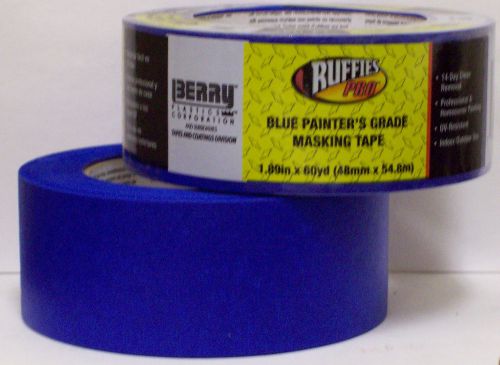 10 RUFFIES PRO 1.89in X 60yd BLUE PAINTER&#039;S GRADE MASKING TAPE. 703327