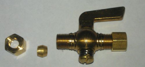 New Brass Shut Off Cock Female 1/4&#034; Compression Both Ends (Hit and Miss Engine)