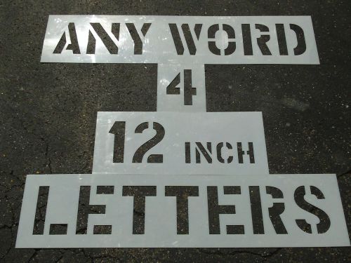WORD 4 12&#034; Letters 1/16&#034; LDPE LEFT TURN ONLY ZONE EXIT STOP Parking Lot Stencils