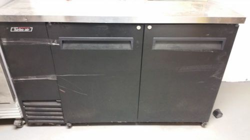 Turbo air tbb-2sb 2-door 59&#034; black vinyl back bar cooler for sale