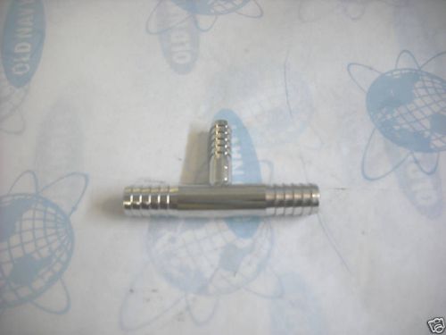 Stainless Fitting TEE  3/8 Barb x 3/8 Barb x 1/4 Barb