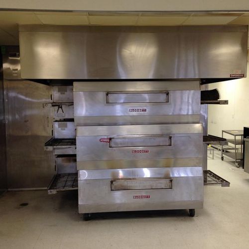 Blodgett mt70ph 3 deck conveyor oven with hood and ansul system  model# mt70ph for sale