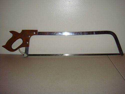 Approx. 23&#034; Blade Wooden Handle Heavy Duty Meat Saw Excellent Condition