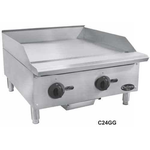 Globe c24gg griddle, countertop, gas, 24&#034;  wide, (30,000 btu every 12&#034;) 3/4&#034; thi for sale