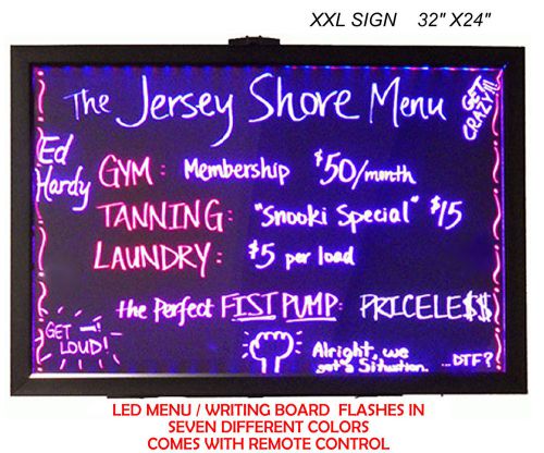 Flashing illuminated erasable neon led message writing board menu sign 24&#034;x32&#034; for sale