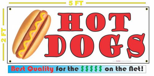 Full Color HOT DOGS BANNER Sign Larger Size Delivery Flag Restaurant Box Cart