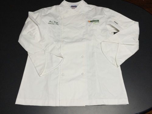 Chef&#039;s Jacket Coat, with MORRISON  logo, MEDIUM, NEW, Cook Uniform WHITE, M