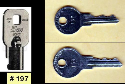 Vendstar 3000 machines Back door (coin) key # 197 and top lid keys # 157, #159