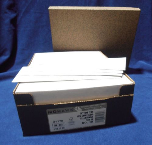 500 New Smoke Gray Vellum Finish Sub. 60 No. 10 Envelopes (New in box) #31170