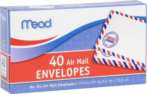 Mead #6 3/4 Air Mail Envelopes, 40 Count (74212) New