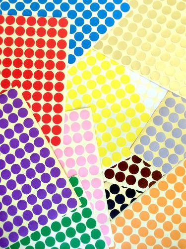264 x 13mm Coloured Dot Stickers Round Sticky Adhesive Spot Circles Paper Labels