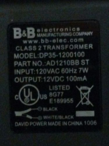 422PS2 B&amp;B POWER SUPPLY QTY 100 FACT SEALED BOX 12VDC@100 MA CLASS 2