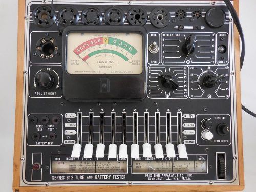 Excellent condition precision model 612 tube tester with manuals and adapter for sale
