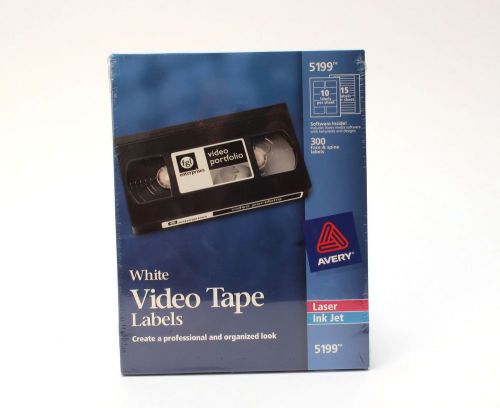 Avery White Video Tape Labels - 5199 - 300 Laser &amp; Ink Jet Face and Spine Labels