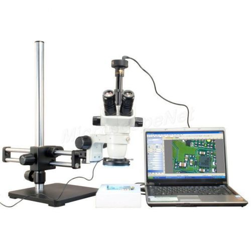 6.7x-45x stereo microscope+144 led ring light+boom stand+10mp usb digital camera for sale