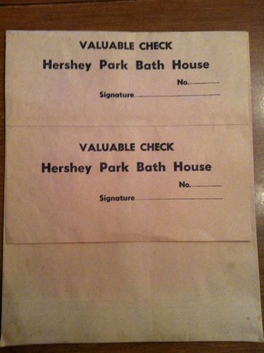 Hershey Park bath house valuable check envelopes, lot of 3, 1950s