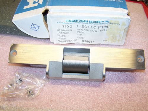 FOLGER- ADAMS 310-2 24VAC ELECTRIC STRIKE NFS    ( door lock latch security )