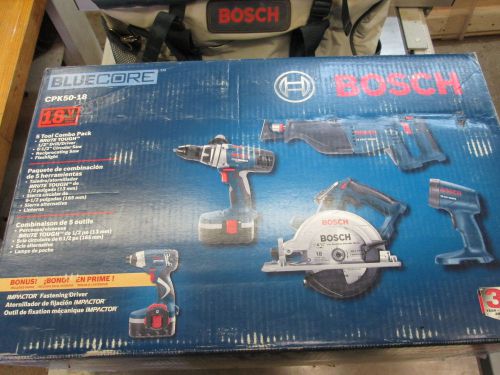 Bosch cpk50-18 18v ni-cad cordless 5-tool combo kit + bonus impact drill for sale