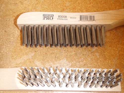 Box of 12: OSBORN 10&#034; Shoe Handle Scratch Brushes, .012 SS Wire, 83008 !61A!