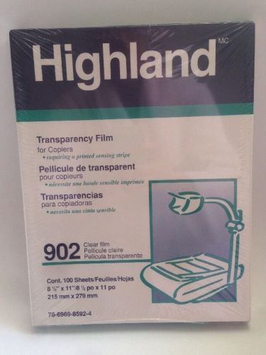 Highland Transparency Clear Film For Copiers #902 New Sealed In Box 100 Sheets