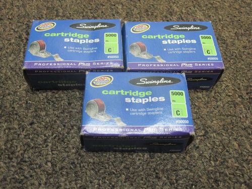 Lot of 3 x swingline cartridge staples 5000 count(each pack) c cartridge #50050 for sale