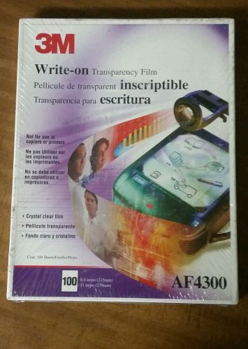3M AF4300 Write-On Transparency Film 8.5&#034; x 11&#034; 100 Count /Box - BRAND NEW