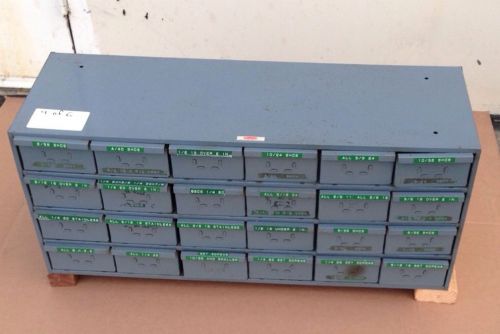 DAYTON METAL 24 DRAWER STORAGE  WITH  CONTENTS (Lots Of Machine Bolts) 4/6