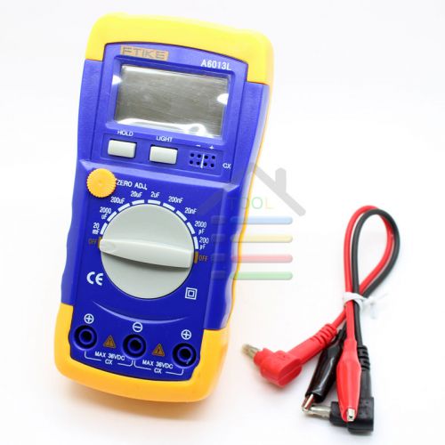 LCD Capacitance Capacitor Meter Tester Multimeter 20mF To 200pF A6013L Free ship