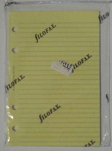 Filofax Yellow Ruled  Planner Refill Pages 4 Ring 3 1/4 x 4 3/4