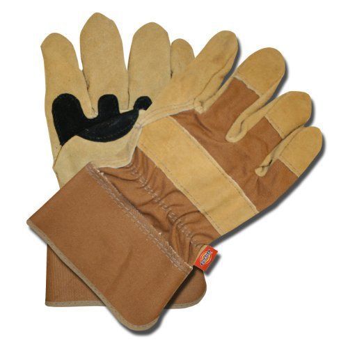 (2)NWT DICKIES Mustard Split Cowhide Double Leather Palm Gloves(D72631) LG