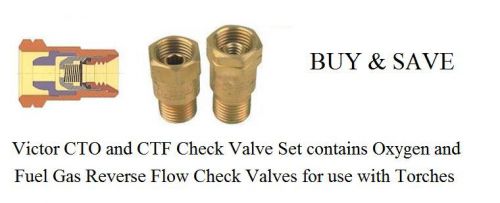 Victor torch reverse flow check valve set  includes both cto and ctf for sale